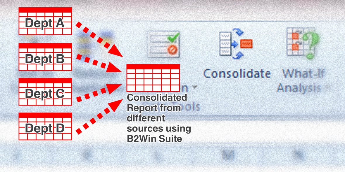 With B2Win Suite, you can automatically create consolidated reports from your ERP using Excel