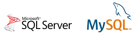 Microsoft SQL Server and MySQL logos