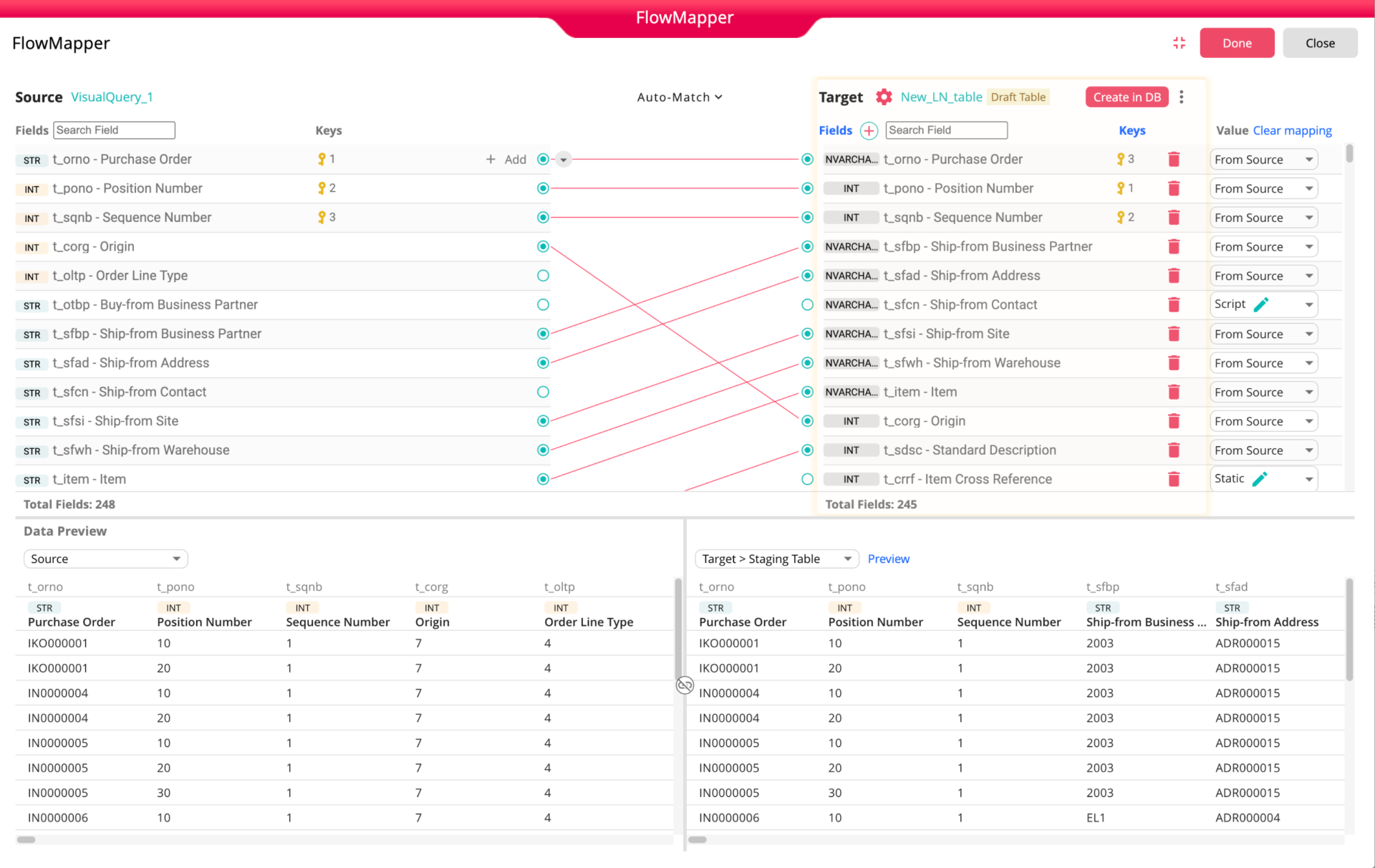FlowMapper Interface - Advanced Data & Table Mapping